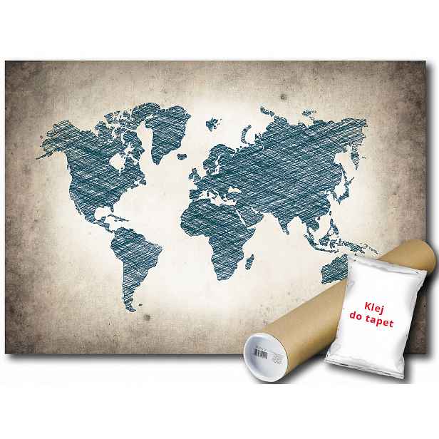 Vinylová Fototapeta Mapa Světa Glob 152x104