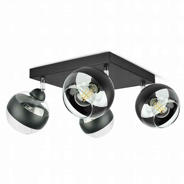 Závěsná stropní lampa Lustr Černá Skleněné Koule Black Belt AG4 Led E27