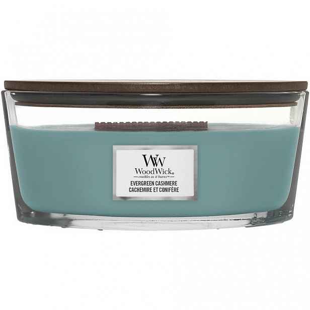 Woodwick Vonná svíčka loď Evergreen Cashmere, 453 g