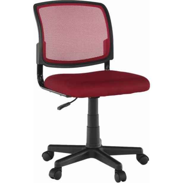 Otočná židle RAMIZA, tmavočervená/černá - 47x42x80 / 91 cm