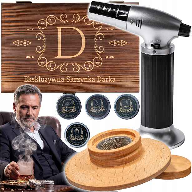 Sada Na Uzení Whisky Smoker V Bedně S Gravírováním Dárek Pro Muže