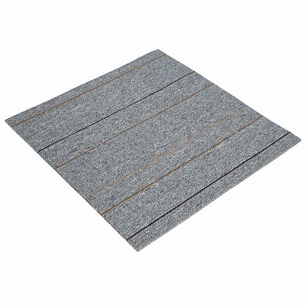 vidaXL Kobercová dlaždice Světlá šedá s pruhy 50 x 50 cm 4 ks