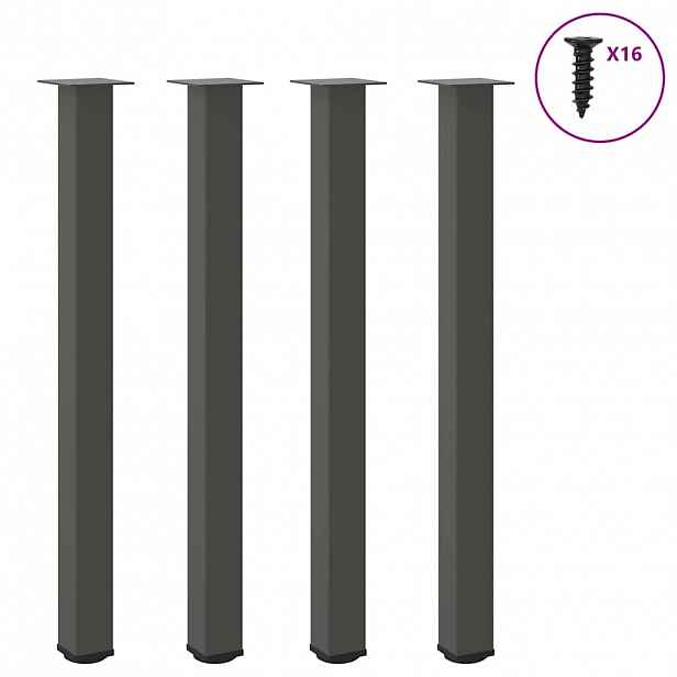 vidaXL Nohy k barovému stolu 4 ks antracitové 110-112 cm ocelové
