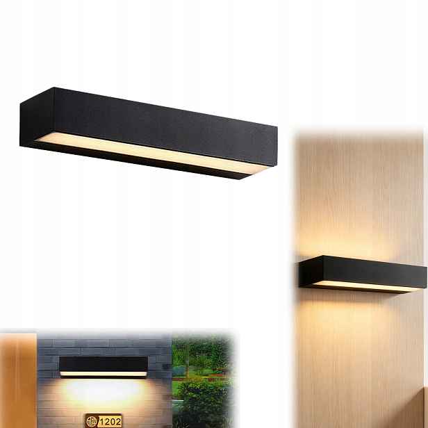 Led fasádní lampa 18W venkovní zahradní nástěnné svítidlo 30 cm