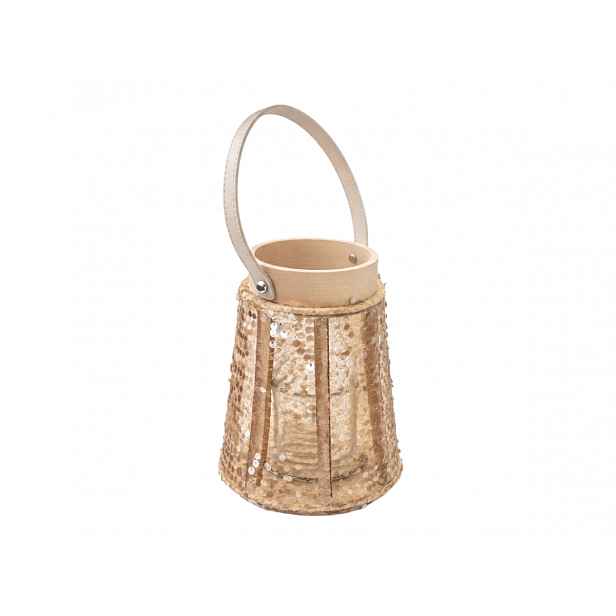 Lucerna s flitry CONE GLAM 26 cm, přírodní