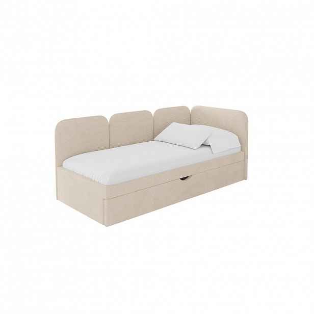 ALTDECOR JEDNOLŮŽKOVÁ POSTEL pro mládež s úložným prostorem, vlevo - ALVY 80x200 béžová