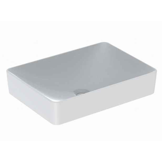 Geberit VariForm - Umyvadlo na desku 55x40 cm, bez přepadu, bez otvoru pro baterii, bílá 500.779.01.2