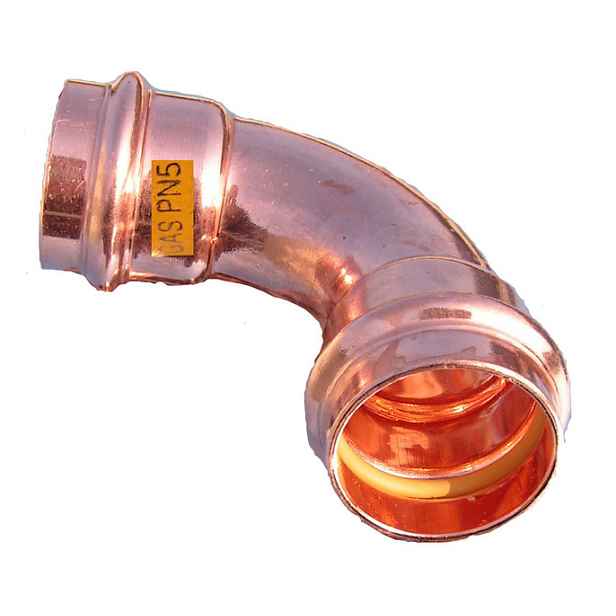 Press měděný oblouk lisovací 54/90 FF - lisovací koleno 54 mm/90° FF pro vodu; topení a plyn