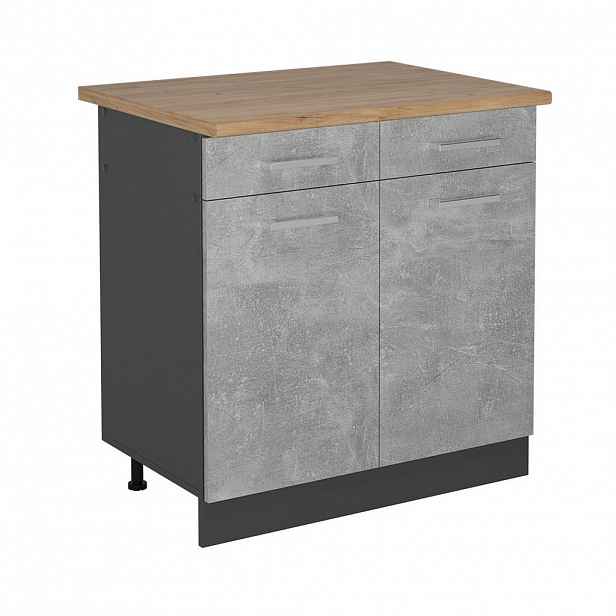 Vicco SPODNÍ SKŘÍŇKA KUCHYŇSKÉ LINKY R-Line Beton 80 cm , PD Dub