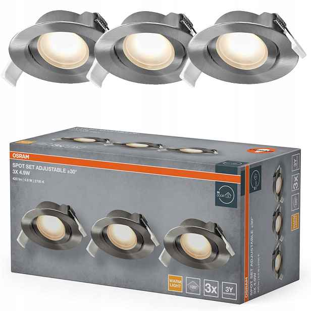 3x Led podomítkové stropní svítidlo Kulaté Stropní Svítidlo Spot Pohyblivé 4.9W 200lm 2700K