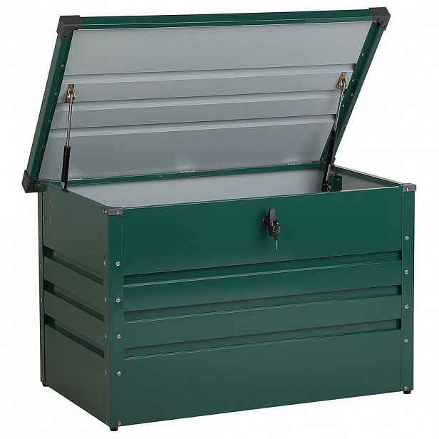 Beliani ÚLOŽNÝ BOX NA POLSTROVÁNÍ Ocel tmavě zelený 100/62 cm Cebrosa