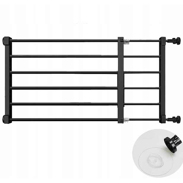 Bezpečnostní zábrana na schody Uzamykatelná pro psa 56-109.7 cm Černá