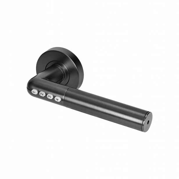 Černá klika s kódovým zámkem IP44, otevírání pomocí Pin a Bluetooth