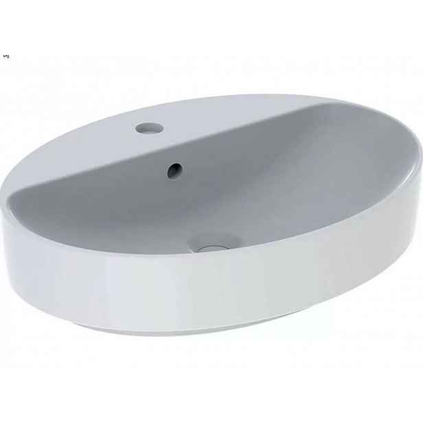 Geberit VariForm - Umyvadlo na desku 60x45 cm, s přepadem, otvor pro baterii, bílá 500.772.01.2