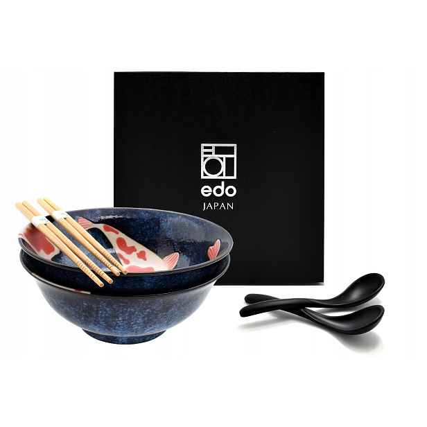 Sada 2 misek s lžícemi a paličkami Ramen Koi 22/1100 ml Box