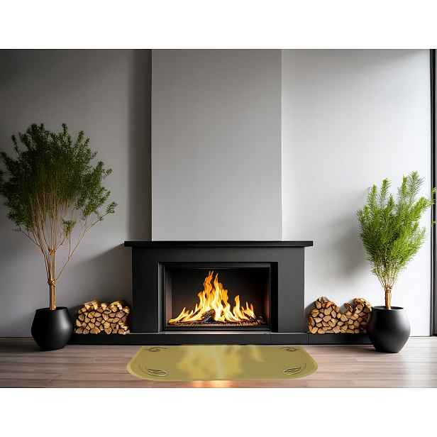 Saténový mosazný plech ozdoby 80x50 cm krb kamna