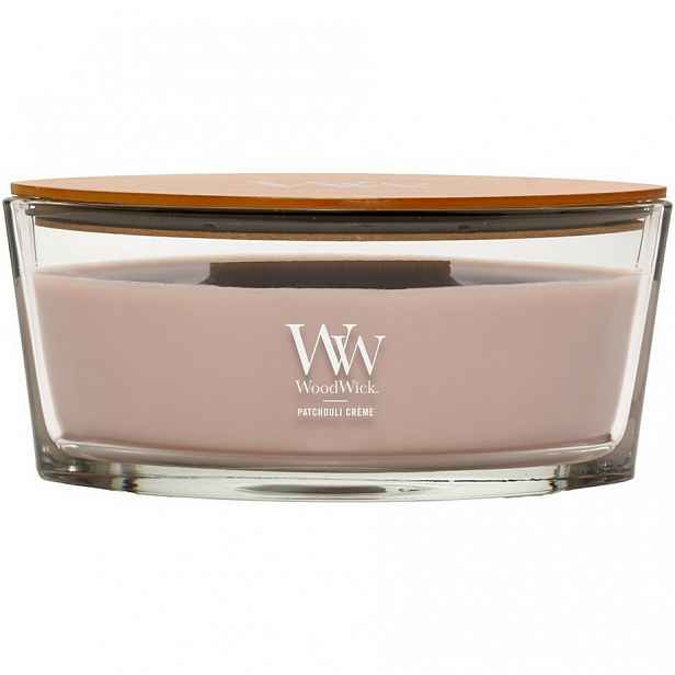 Woodwick Vonná svíčka loď Patchouli Creme, 453 g