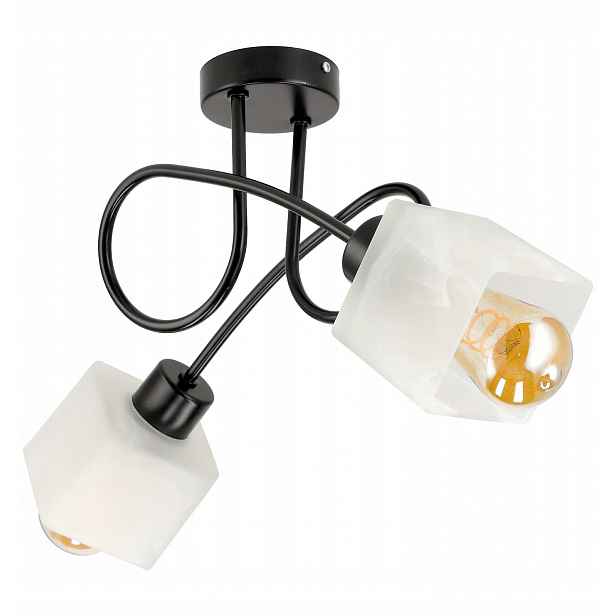 Závěsná Led stropní lampa Loft 2xE27 Skleněné Mléčné stínítko