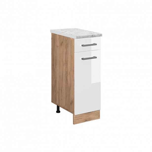 Vicco SPODNÍ SKŘÍŇKA KUCHYŇSKÉ LINKY R-Line Bílá vysoký lesk 30 cm PD Mramor