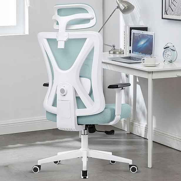 Ergonomická otočná kancelářská židle do 150 kg bílá Kerdom X102