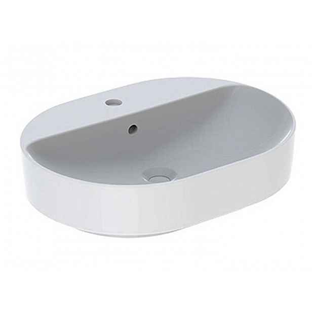 Geberit VariForm - Umyvadlo na desku 60x45 cm, s přepadem, otvor pro baterii, bílá 500.777.01.2