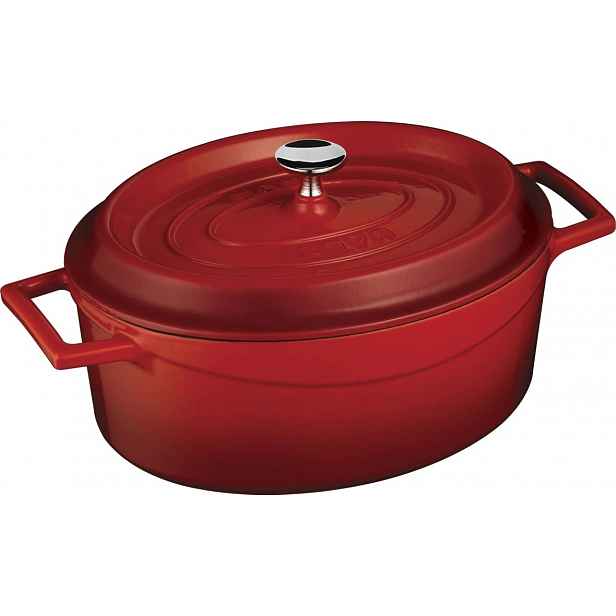 Lava Metal Litinový hrnec oválný 29cm červený