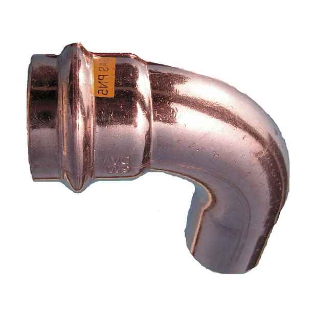Press měděný oblouk lisovací 18/90 MF - lisovací koleno 18 mm/90° MF pro vodu; topení a plyn