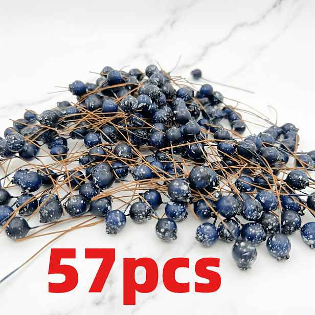 TEMU 27/57 ks Mini Umělé Květinové Prameny Blblueberry, Sprejové Květiny Blblueberry pro Výrobu Věnku pro Stvořění Atmosféry Domov Svatba Vánoční