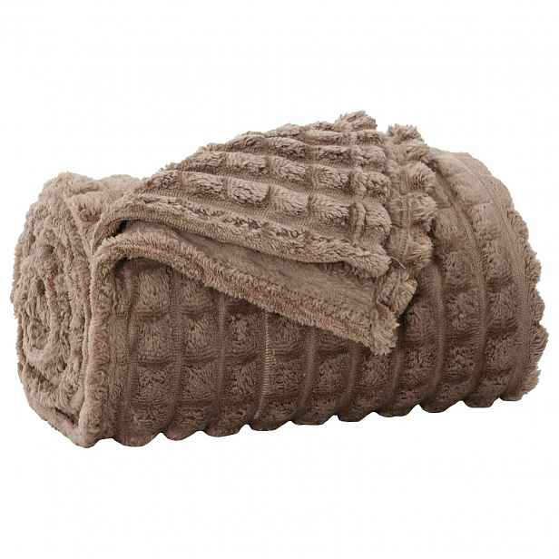 vidaXL Plažová deka Velbloudí 240 x 220 cm 1.37 kg Fleece