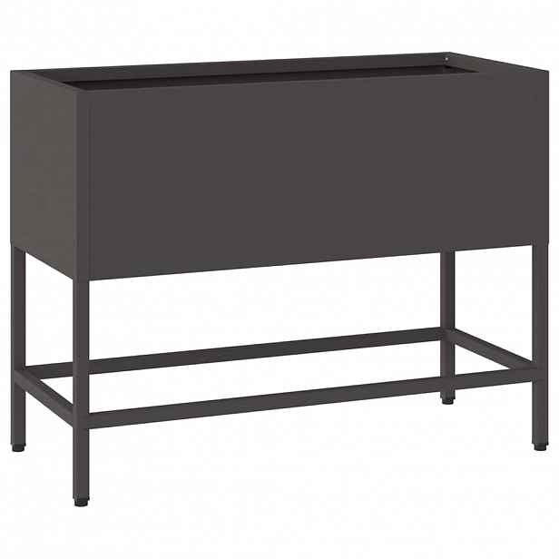 vidaXL Vyvýšený zahradní květináč Černá 60 x 26 x 45 cm Ocel