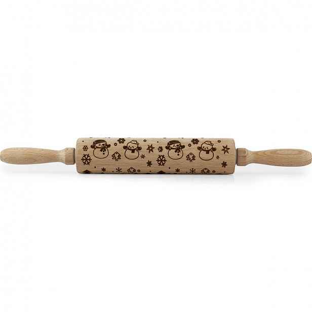 TORO Dřevěný váleček se vzorem 19cm sněhulák