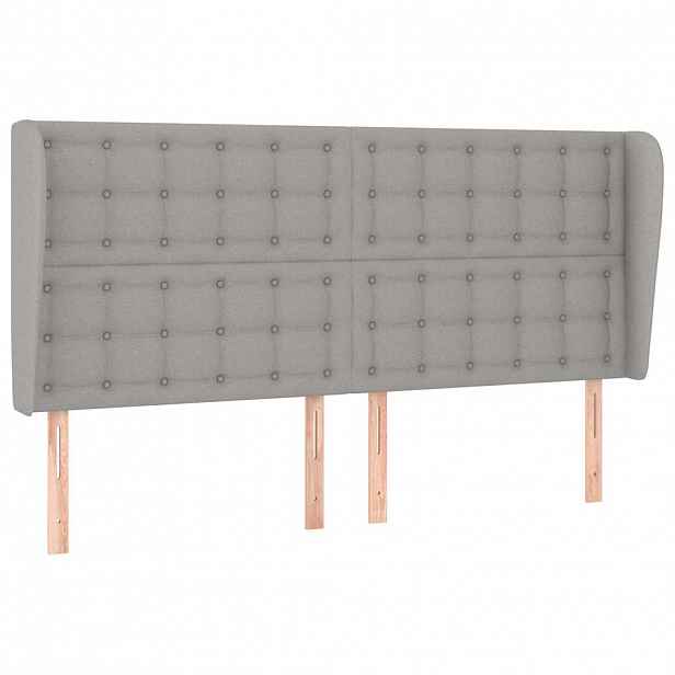 vidaXL Čelo postele typu ušák světle šedé 203x23x118/128 cm textil