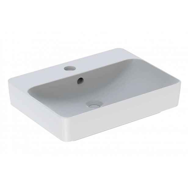 Geberit VariForm - Umyvadlo na desku 60x45 cm, s přepadem, otvor pro baterii, bílá 500.780.01.2