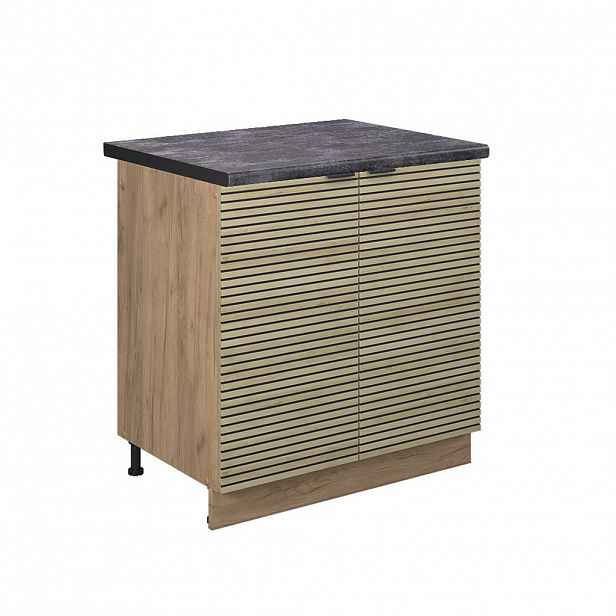 Vicco SKŘÍŇKA POD DŘEZ Fame-Line Dubový panel 80 cm , PD Antracit