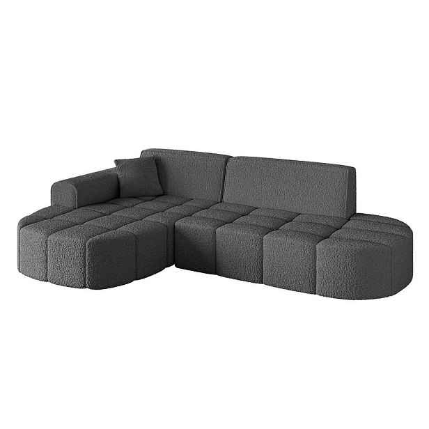 ALTDECOR ROHOVÁ SEDAČKA s otomanem, levá LIVO-L1 252x173x79,5 Šedá Buklé