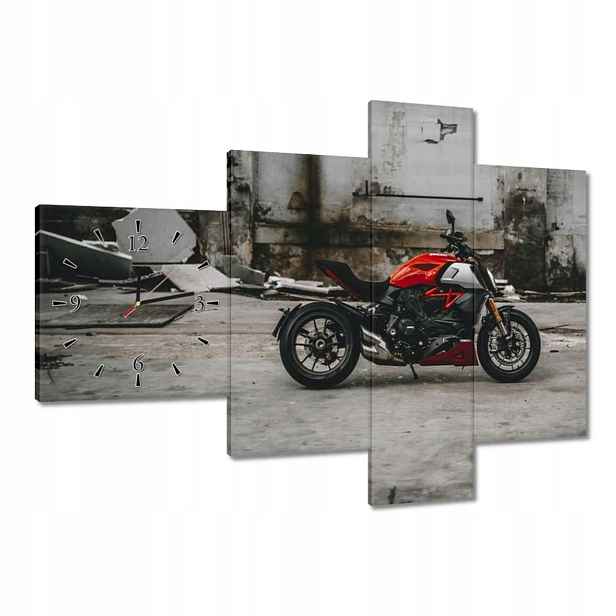 Hodiny 100x70 Červené Ducati Motocykl
