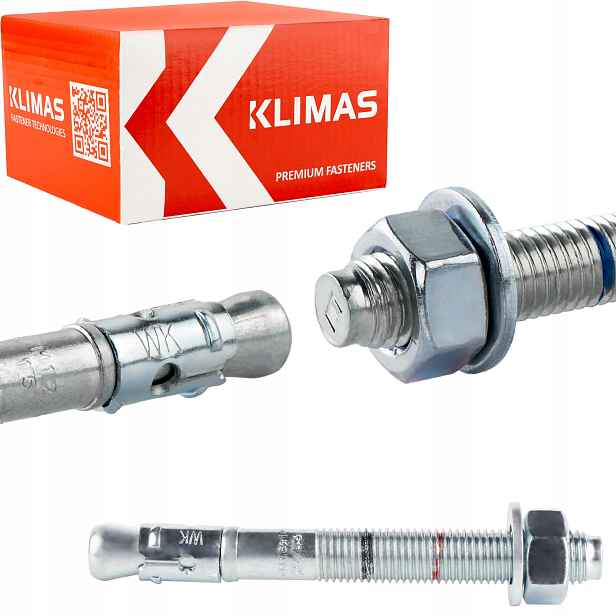Kotvy do betonu ocelové M 16 x 145 mm 20 ks mechanické Klimas Le-zn
