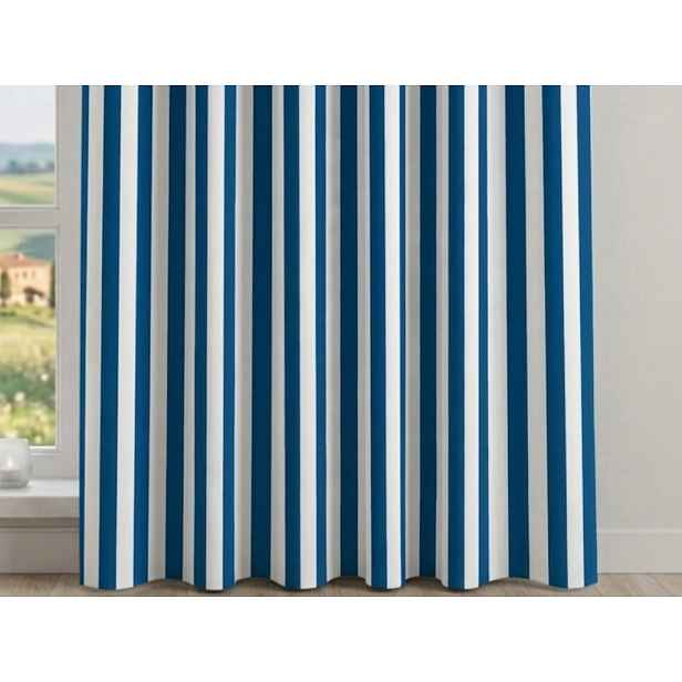Polozatemňující závěs MODRÉ PROUŽKY Zvolte rozměr: 150 x 280 cm (šířka x výška)