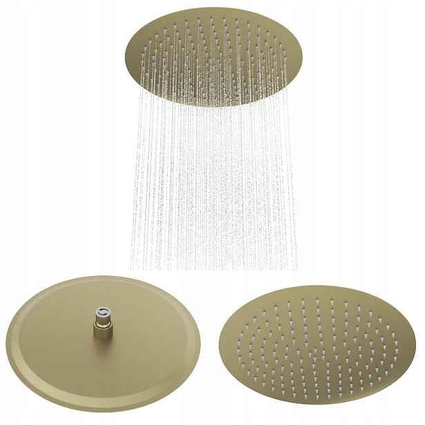 Sprchová dešťová sprcha kulatá zlatá do kabiny 30 cm Slim