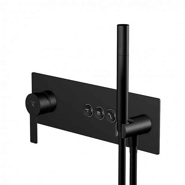 Steinberg 390 - Baterie pod omítku pro 3 spotřebiče, s tělesem, matná černá 390 2232 2 S