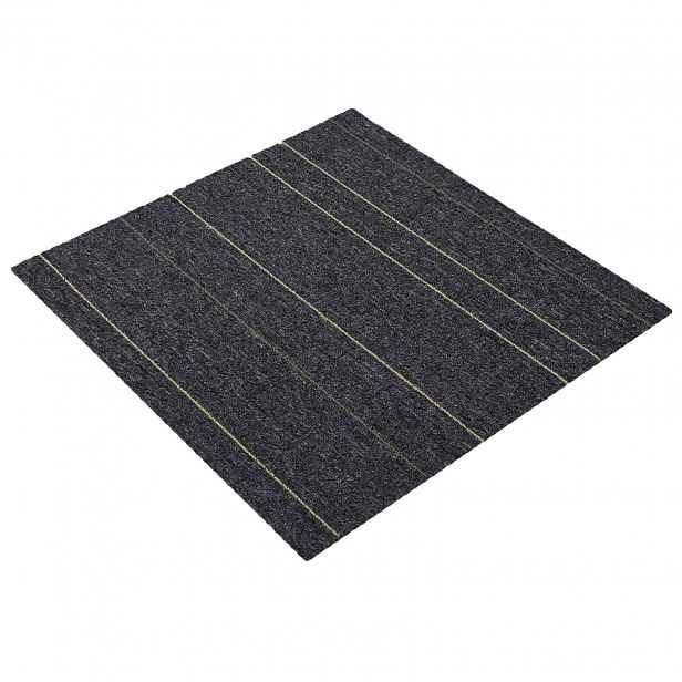 vidaXL Kobercová dlaždice Tmavě šedá s pruhy 50 x 50 cm 36 ks