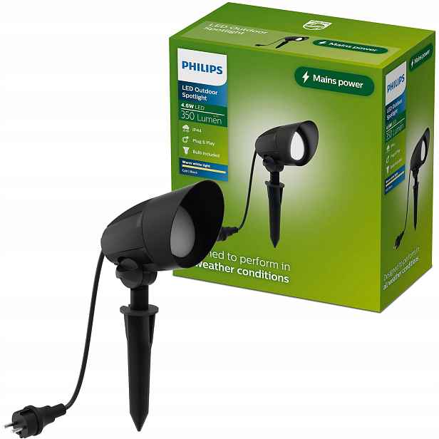 Zahradní reflektor Zapichovací venkovní Led lampa Kabel 1.5 m Cylr Philips