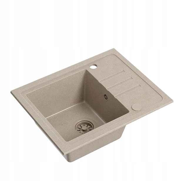 Quadron Ben 116 Granitový dřez Baterie 1 Komora 55x44 cm Béžová/Béžová