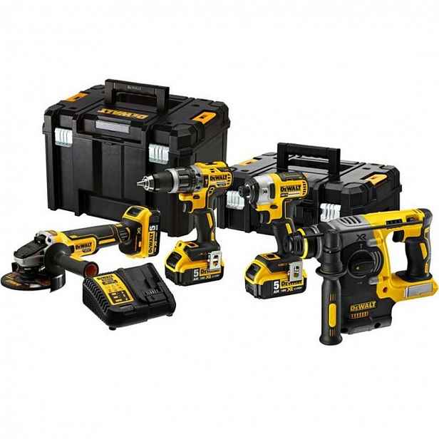 DeWALT - 10dílná sada AKU nářadí, baterií a nabíječky DCK422P3T
