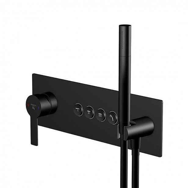 Steinberg 390 - Baterie pod omítku pro 4 spotřebiče, s tělesem, matná černá 390 2242 2 S
