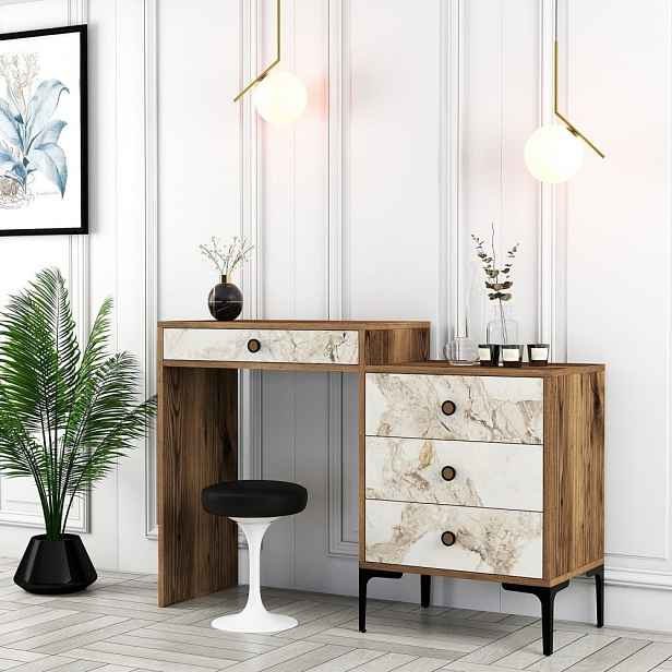 Toaletní stolek Lizbon 552 - Walnut, White