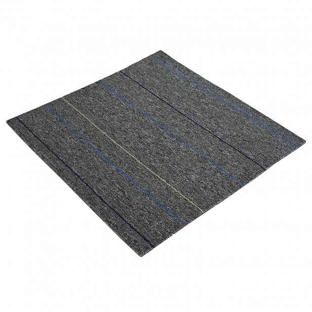 vidaXL Kobercová dlaždice Středně šedá se pruhy 50 x 50 cm 4 ks