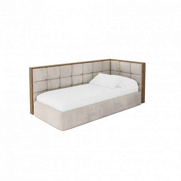 ALTDECOR JEDNOLŮŽKOVÁ POSTEL pro mládež s úložným prostorem, vlevo - SOVY 80x200 béžová