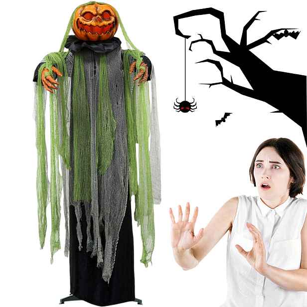 Dekorace na Halloween Dýně, 74 palců, svítící, se senzorem