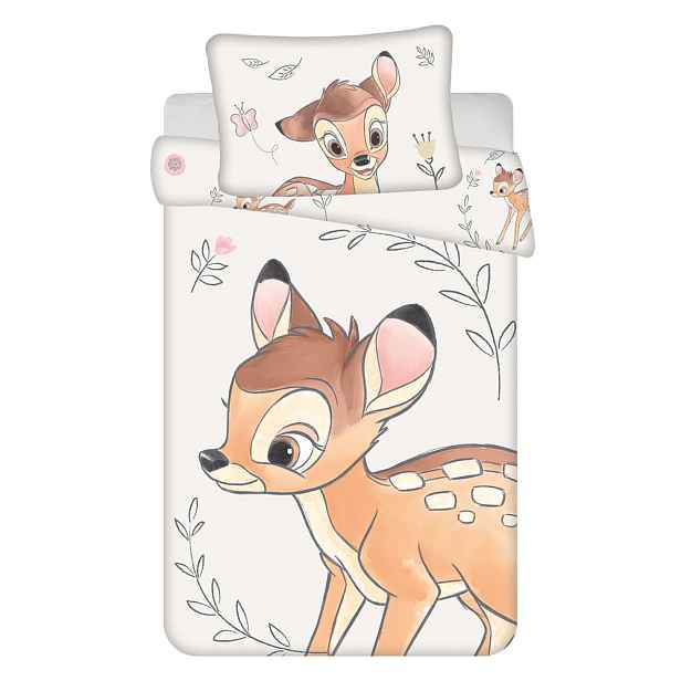 Bavlněné dětské povlečení do postýlky 100x135 cm  Bambi "Beige" – Jerry Fabrics